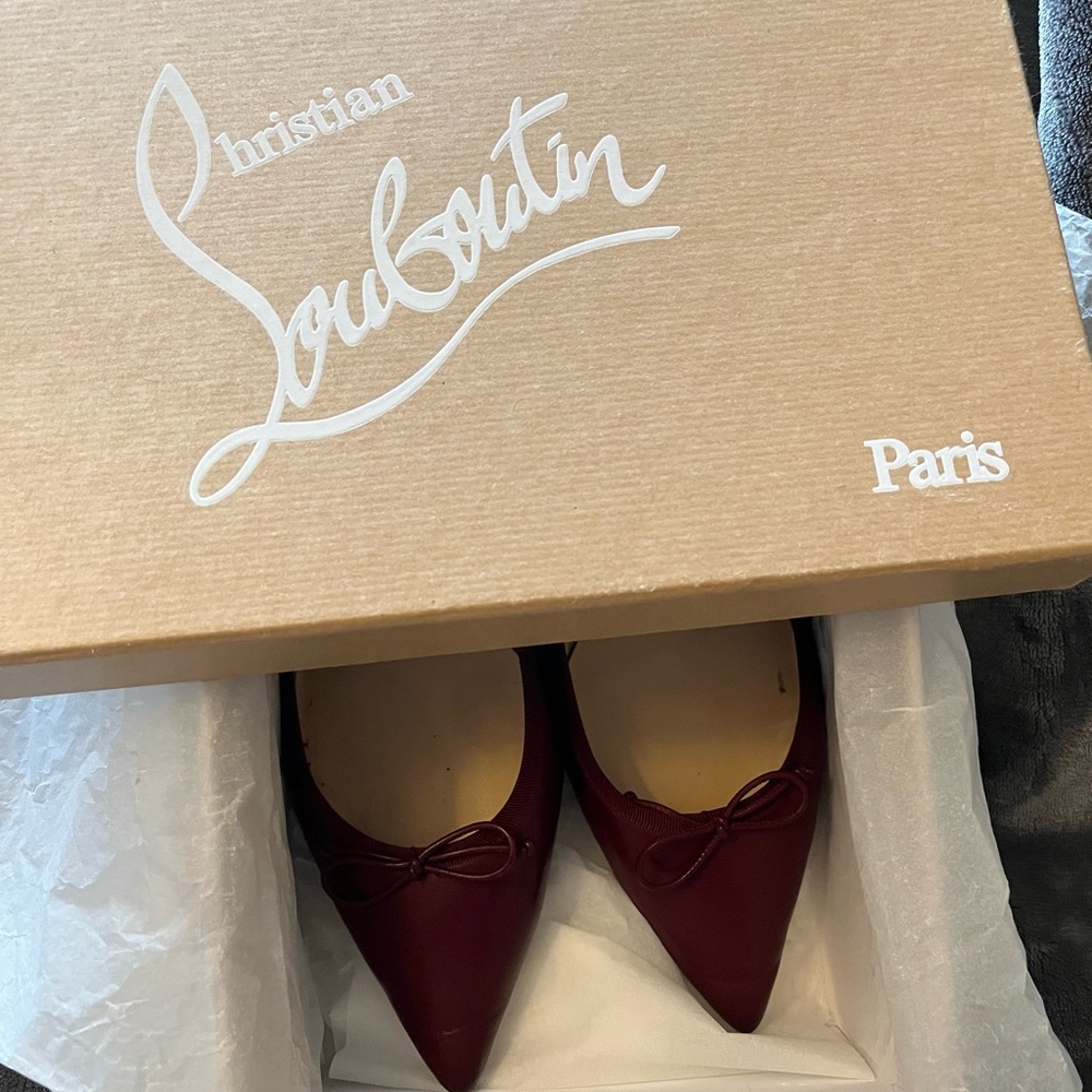 Christian Louboutin Women's Burgundy Ballet Flats